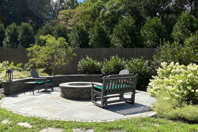 Firepit patio and garden